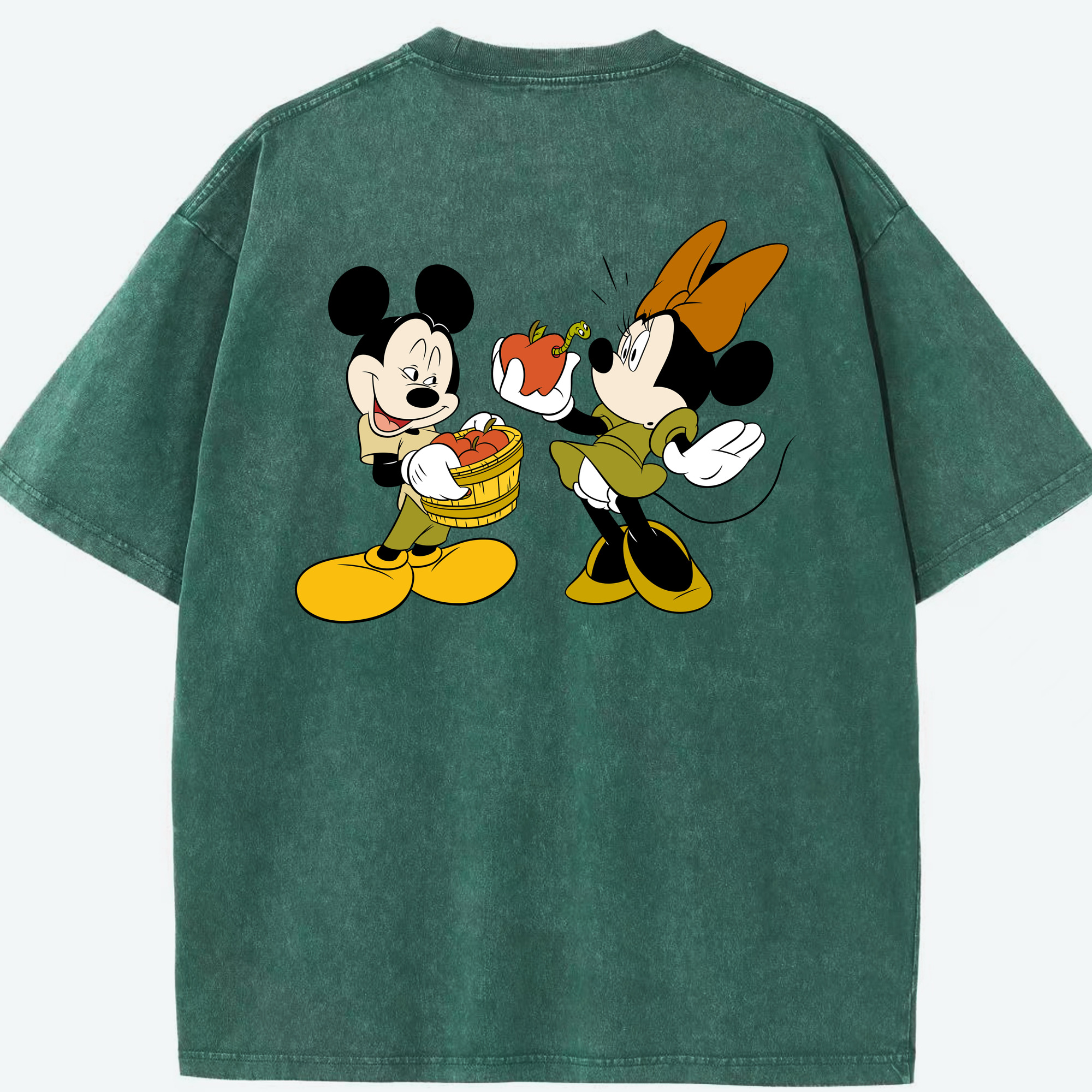 （画像用） ミッキーマウス Mickey Mouse 綿100% ヴィンテージ風 半袖Tシャツ（背面プリント）